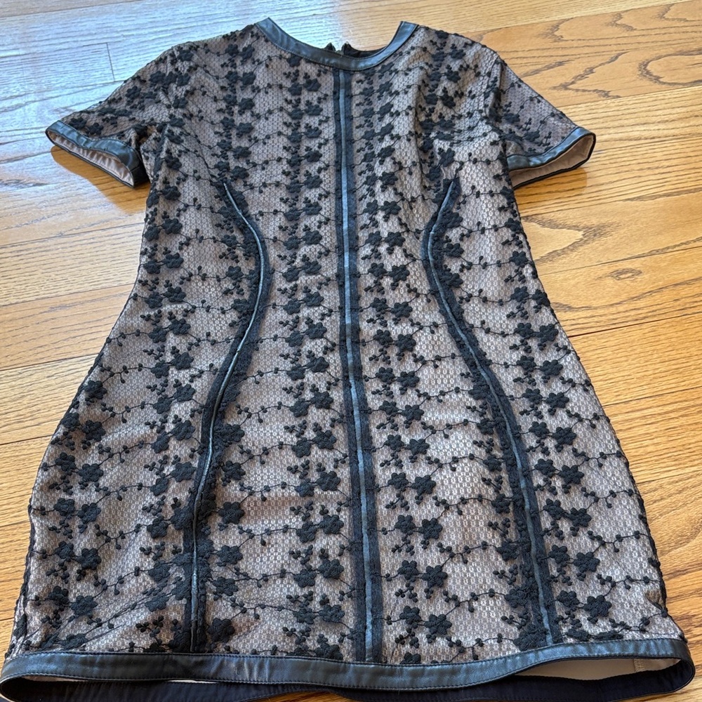House of CB Black and Tan Lace Mini Dress